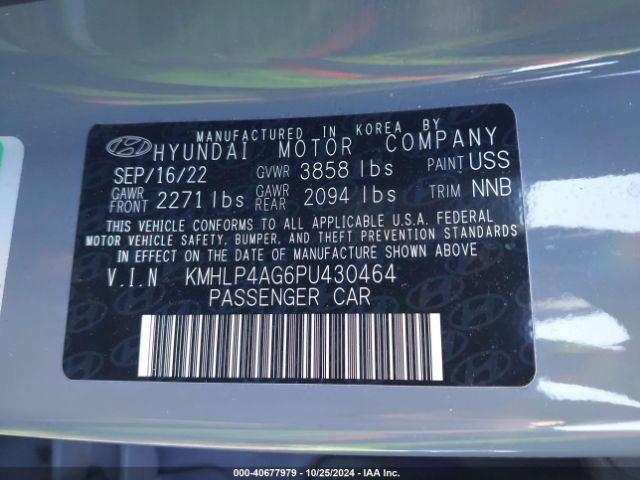 KMHLP4AG6PU430464 Hyundai Elantra Limited