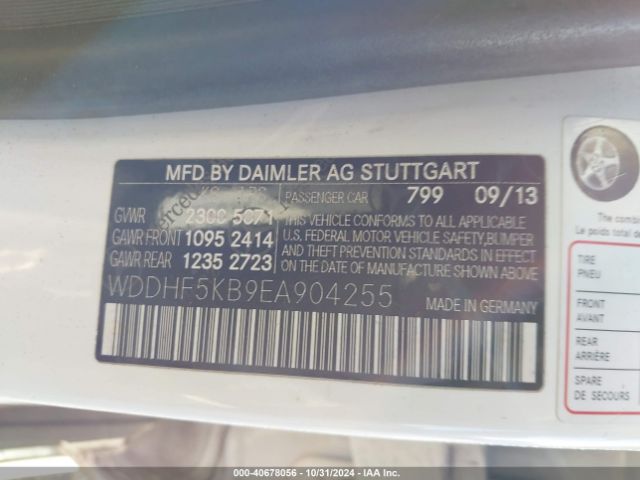 WDDHF5KB9EA904255 Mercedes-Benz E 350