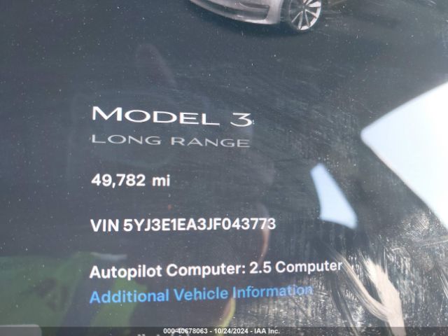 5YJ3E1EA3JF043773 Tesla Model 3 Long Range/mid Range