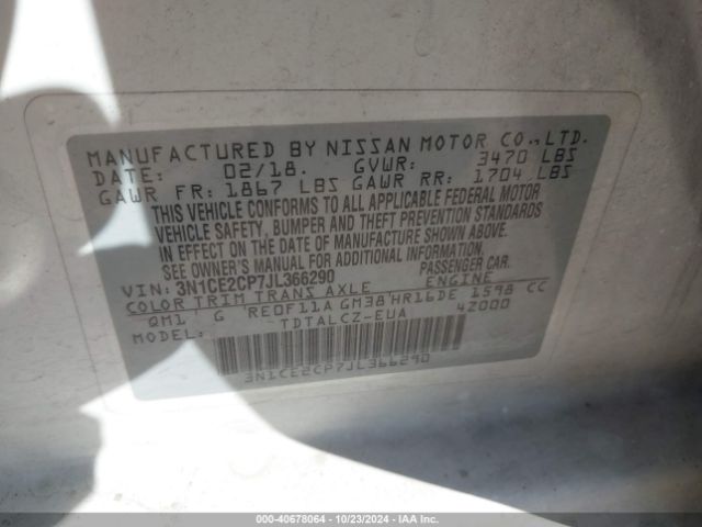 2018 NISSAN VERSA NOTE 3N1CE2CP7JL366290 Photo 8