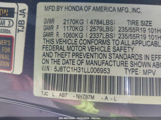 5J8TC1H31LL006953 Acura Rdx Standard