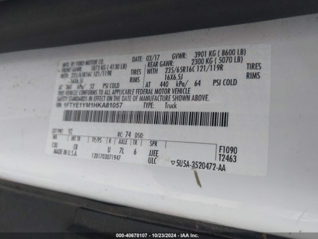 1FTYE1YM1HKA81057 Ford Transit-150