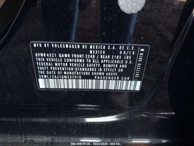 3VWL17AJ1GM237918 Volkswagen Jetta 1.8t Sel