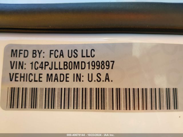 1C4PJLLB0MD199897 Jeep Cherokee Latitude Plus Fwd