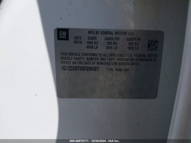 1G1ZC5ST5GF298421 Chevrolet Malibu 1fl