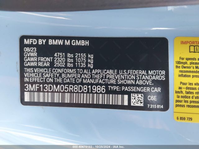 3MF13DM05R8D81986 BMW M2