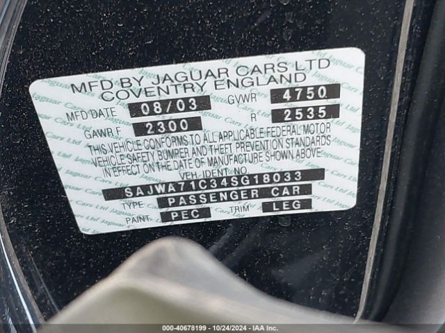 2004 JAGUAR XJ SAJWA71C34SG18033 Photo 8