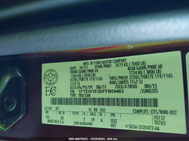 1FTEW1EG0FFB09483 Ford F-150 Xlt