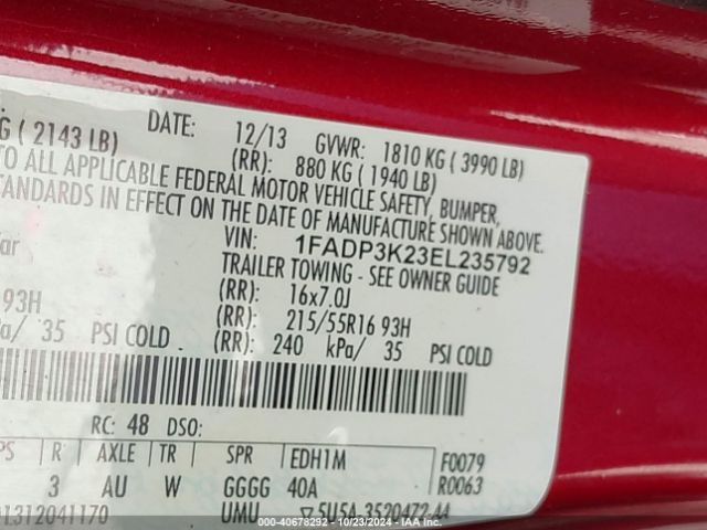 1FADP3K23EL235792 Ford FOCUS SE