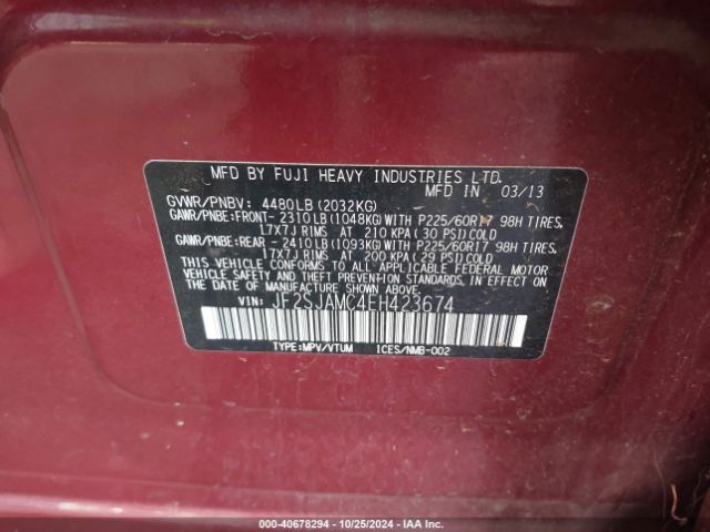 JF2SJAMC4EH423674 Subaru Forester 2.5i Touring
