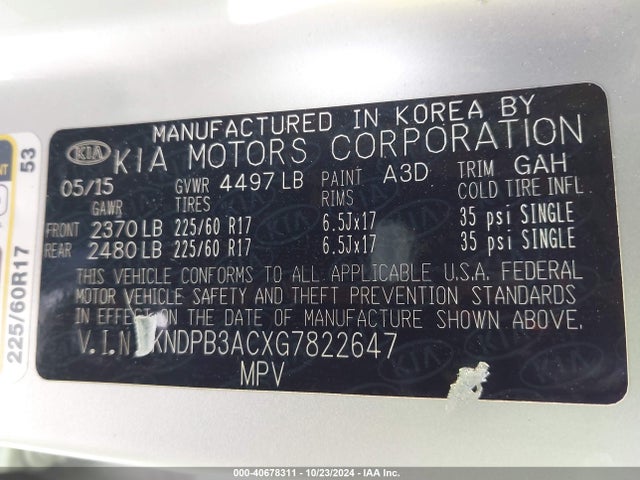 KIA Sportage Lx 2016 KNDPB3ACXG7822647 Image 9