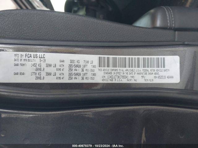 1C4SDJCT3KC795541 Dodge Durango R/t Awd
