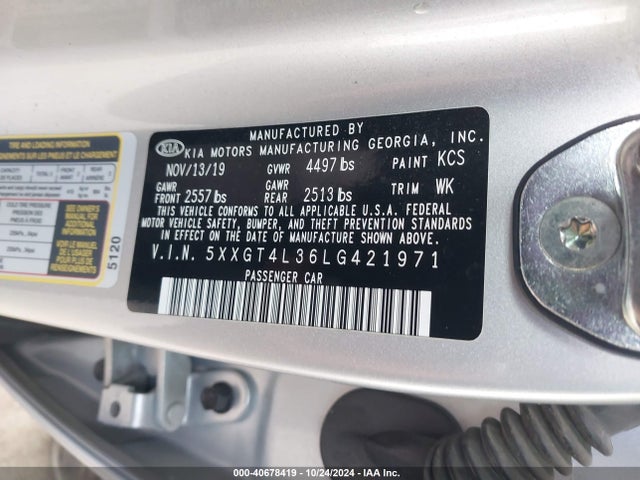 KIA Optima Lx 2020 5XXGT4L36LG421971 Image 9