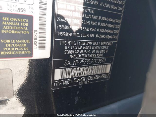 SALWR2EF8EA310870 Land Rover Range Rover Sport 5.0l V8 Supercharged