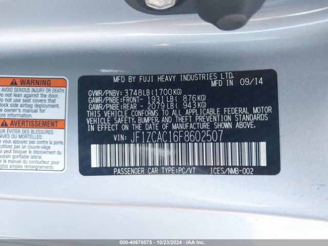 2015 SUBARU BRZ JF1ZCAC16F8602507 Photo 8
