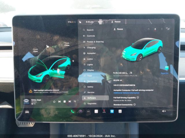 5YJ3E1EA6MF086119 Tesla Model 3 Standard Range Plus Rear-wheel Drive