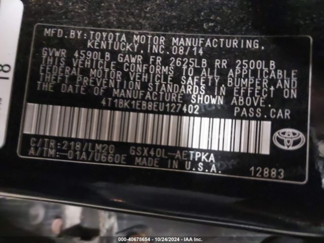 4T1BK1EB8EU127402 Toyota AVALON LIMITED