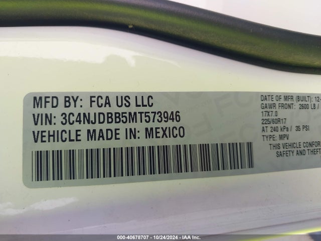 Jeep Compass Latitude 4x4 2021 3C4NJDBB5MT573946 Image 9