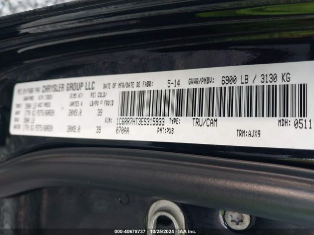 1C6RR7HT3ES315933 RAM 1500 Sport