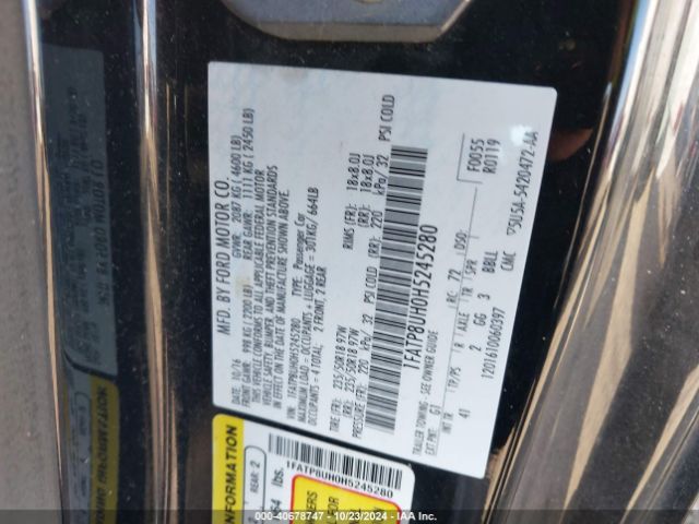 1FATP8UH0H5245280 Ford Mustang Ecoboost Premium