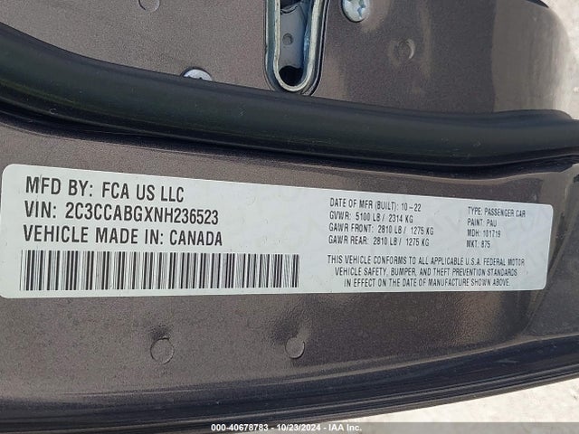 2C3CCABGXNH236523 Chrysler 300 S
