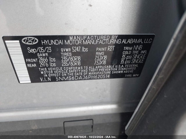 Hyundai Santa Fe Xrt 2023 5NMS6DAJ6PH620514 Image 9