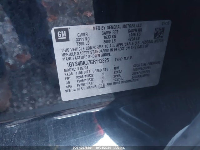 1GYS4BKJ7GR112325 Cadillac Escalade Luxury Collection