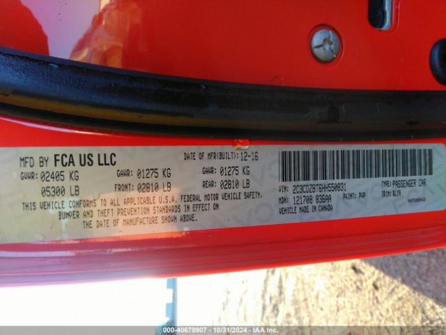2C3CDZBT6HH550831 Dodge Challenger R/t Plus