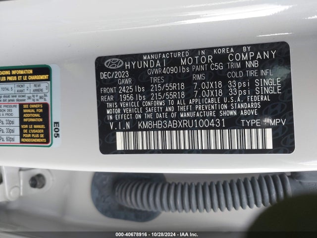 Hyundai Kona Sel 2024 KM8HB3ABXRU100431 Image 9