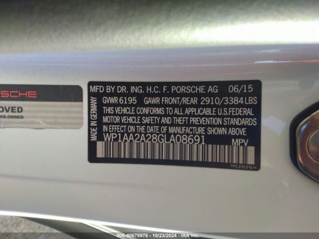 WP1AA2A28GLA08691 Porsche Cayenne