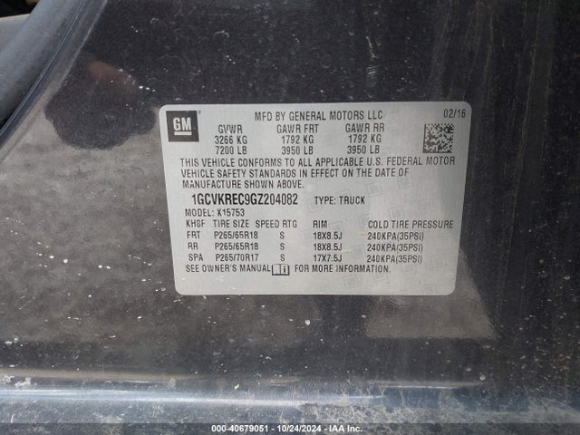 Chevrolet Silverado 1500 2lt 2016 1GCVKREC9GZ204082 Image 9