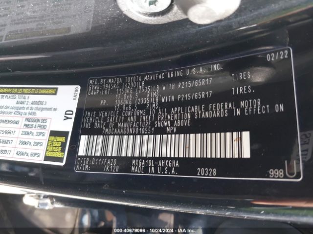 7MUCAAAG0NV010551 Toyota Corolla Cross Le