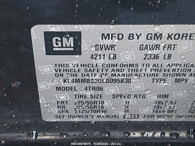 KL4MMBS29LB095838 Buick Encore Gx Fwd Preferred
