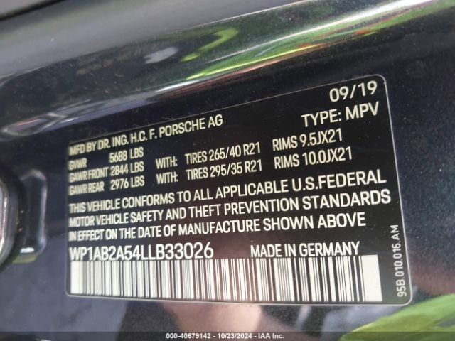 WP1AB2A54LLB33026 Porsche MACAN S