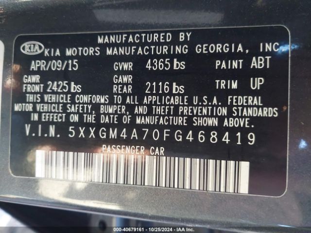 5XXGM4A70FG468419 KIA Optima Lx