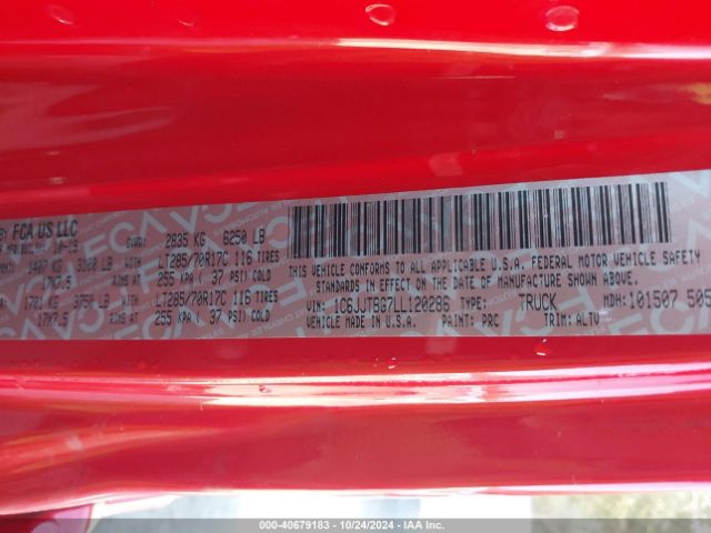 1C6JJTBG7LL120286 Jeep Gladiator Rubicon 4x4