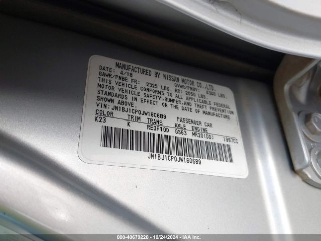 JN1BJ1CP0JW160689 Nissan Rogue Sport Sv