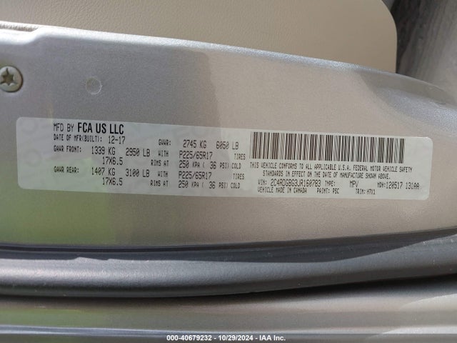 Dodge Grand Caravan Se 2018 2C4RDGBG3JR160783 Image 9