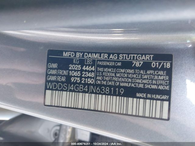 WDDSJ4GB4JN638119 Mercedes-Benz CLA 250 4MATIC