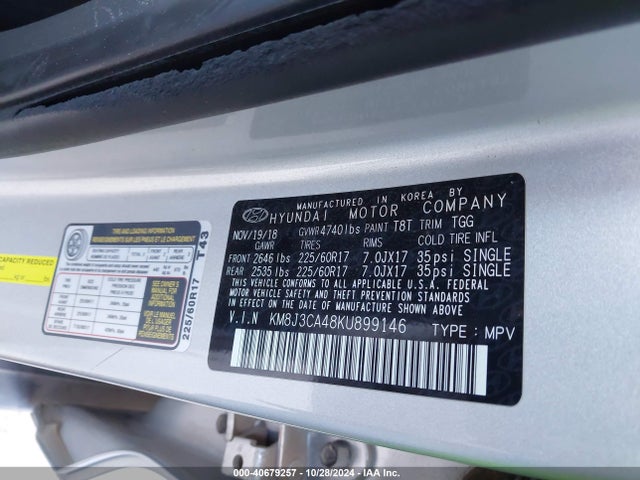Hyundai Tucson Value 2019 KM8J3CA48KU899146 Image 9