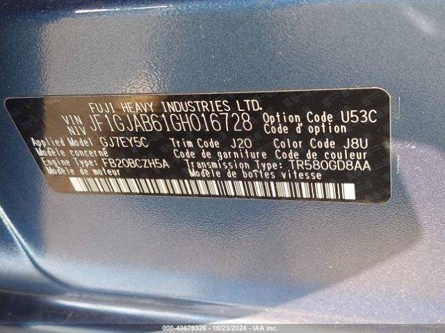 JF1GJAB61GH016728 Subaru Impreza 2.0i Premium