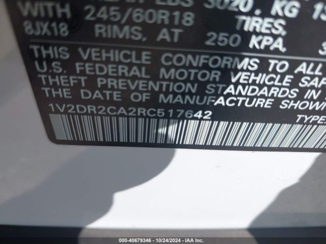 1V2DR2CA2RC517642 Volkswagen Atlas 2.0t Se
