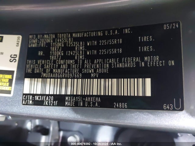 Toyota Corolla Cross Xle 2024 7MUDAABG6RV097669 Image 9