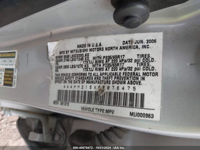 2006 MITSUBISHI ENDEAVOR 4A4MM21SX6E076475 Photo 8