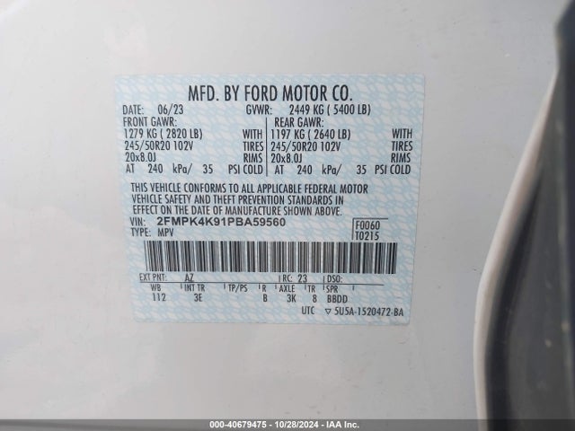 Ford Edge Titanium 2023 2FMPK4K91PBA59560 Image 9