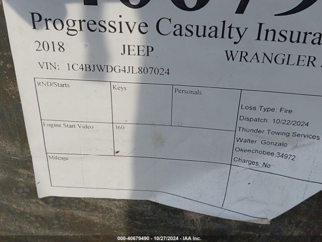 1C4BJWDG4JL807024 Jeep Wrangler Jk Unlimited Sport S 4x4