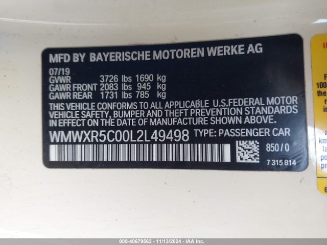 2020 MINI HARDTOP WMWXR5C00L2L49498 Photo 8