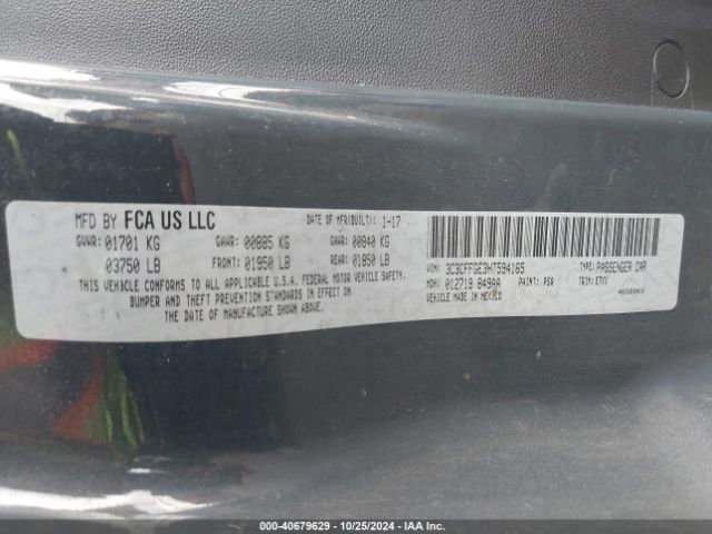3C3CFFGE3HT594165 Fiat 500E BATTERY ELECTRIC