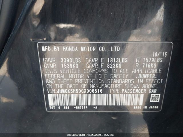 JHMGK5H50GX006516 Honda FIT LX