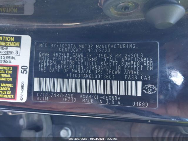 4T1C31AK8LU013601 Toyota Camry Le Hybrid